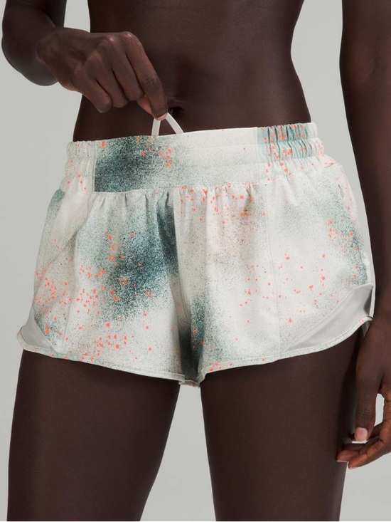 lululemon athletica Pants - lululemon Hotty Hot Low-Rise Shorts 2.5” Reflective Silver Blue with Orange Spec
